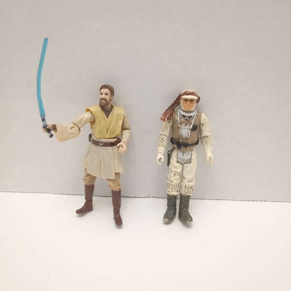 Star Wars Action Figure Lot Obi-Wan Kenobi 2004 & 1980 Hoth Rebel Soldier